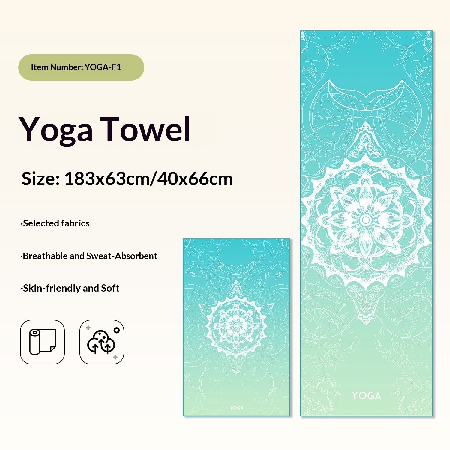 Non-Slip Yoga Towels with Print