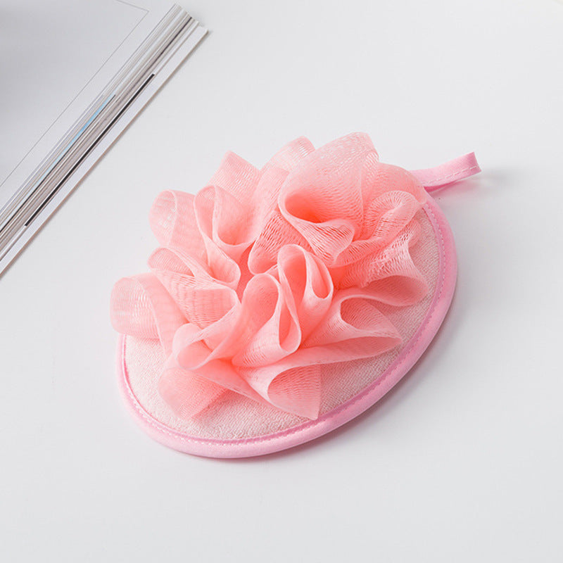 2 in 1 Mesh Pouf and Loofah Sponge pink