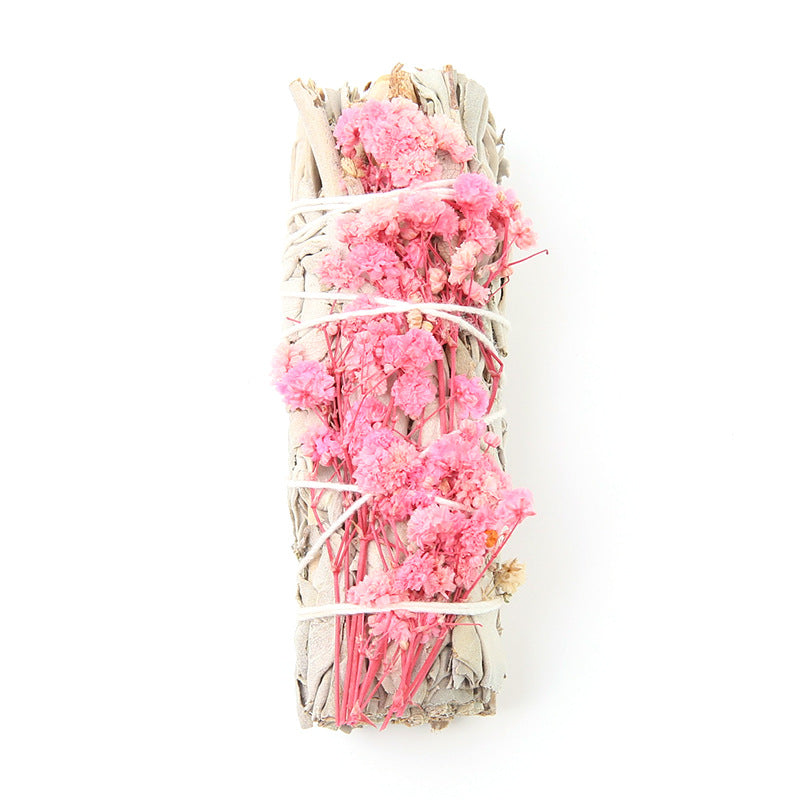 Colorful White Sage and Flower Smudge Sticks