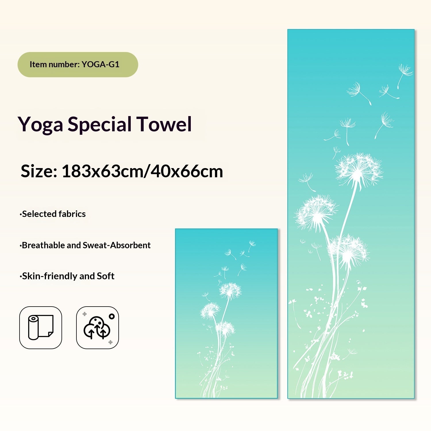 Non-Slip Yoga Towels with Print