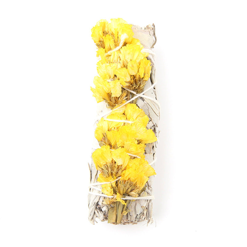Colorful White Sage and Flower Smudge Sticks