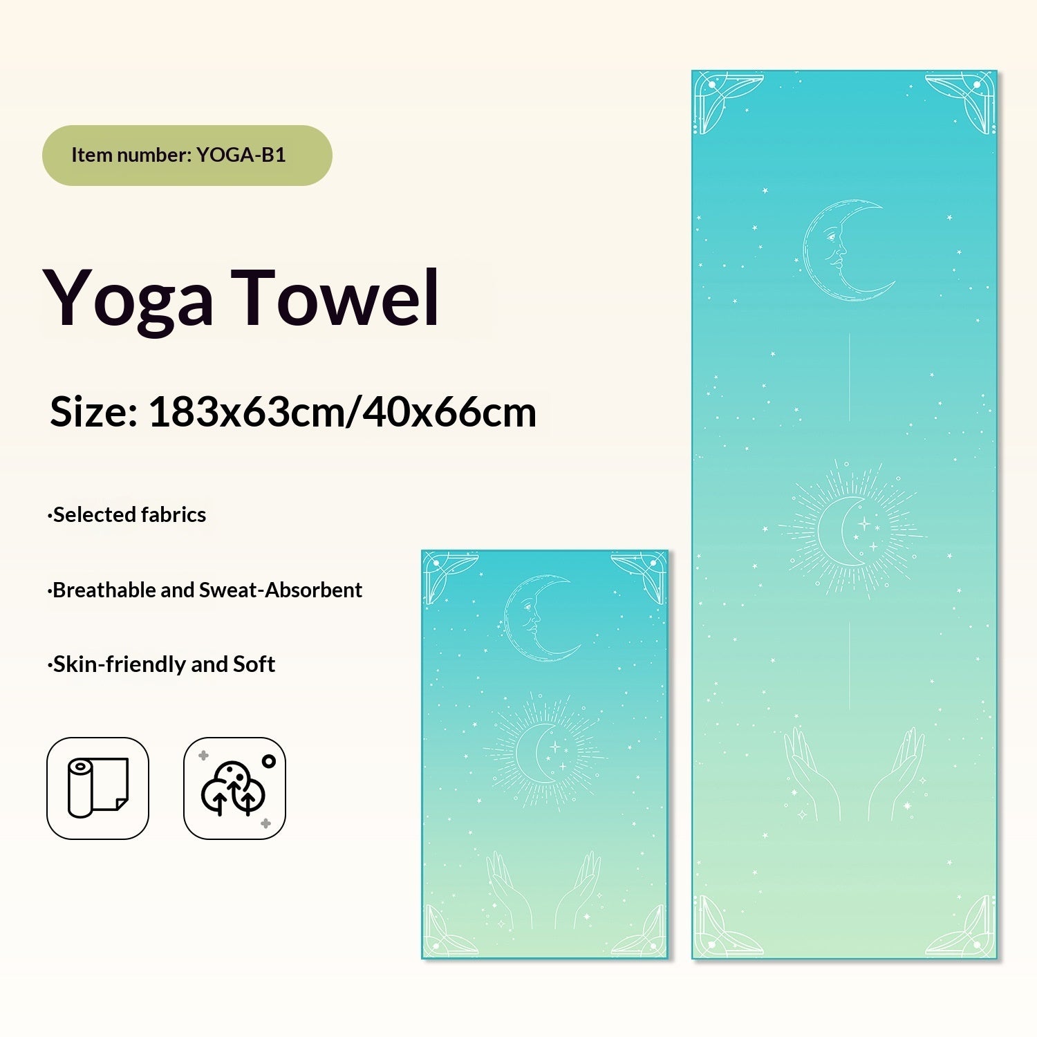 Non-Slip Yoga Towels with Print