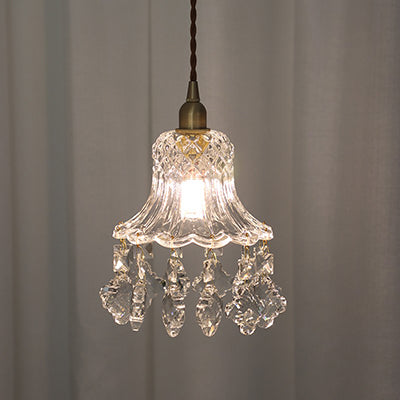 French Boho Vintage Crystal Chandelier Light