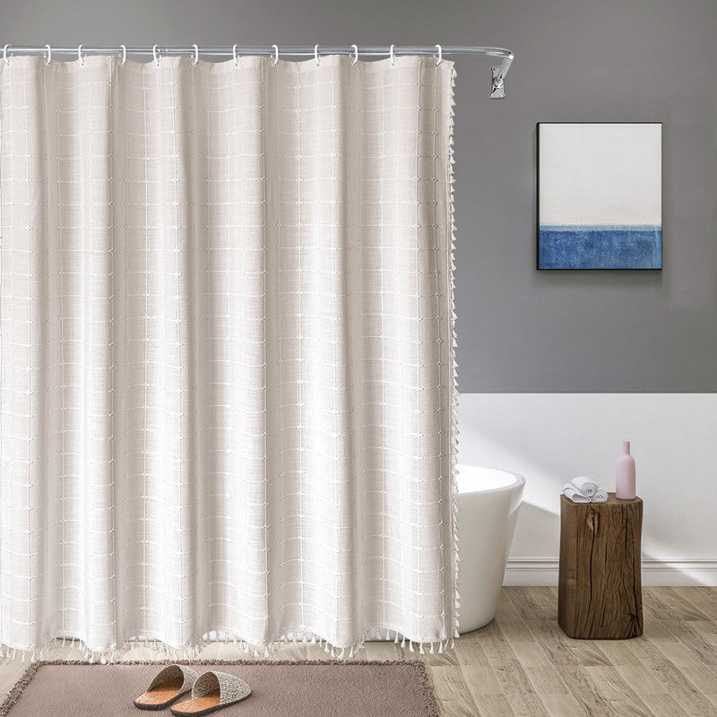 Boho Shower Curtain with Tassels
