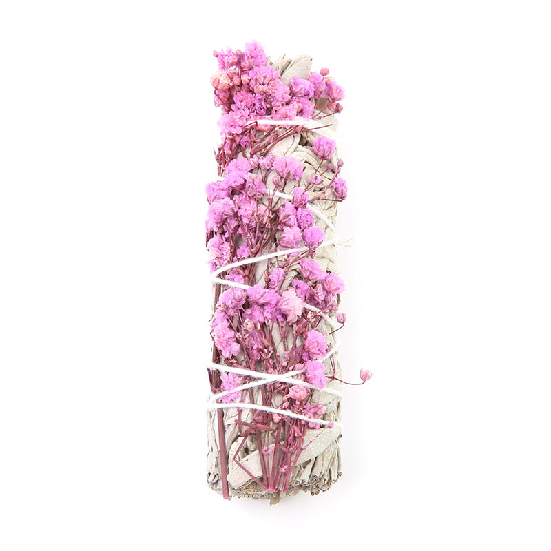 Colorful White Sage and Flower Smudge Sticks