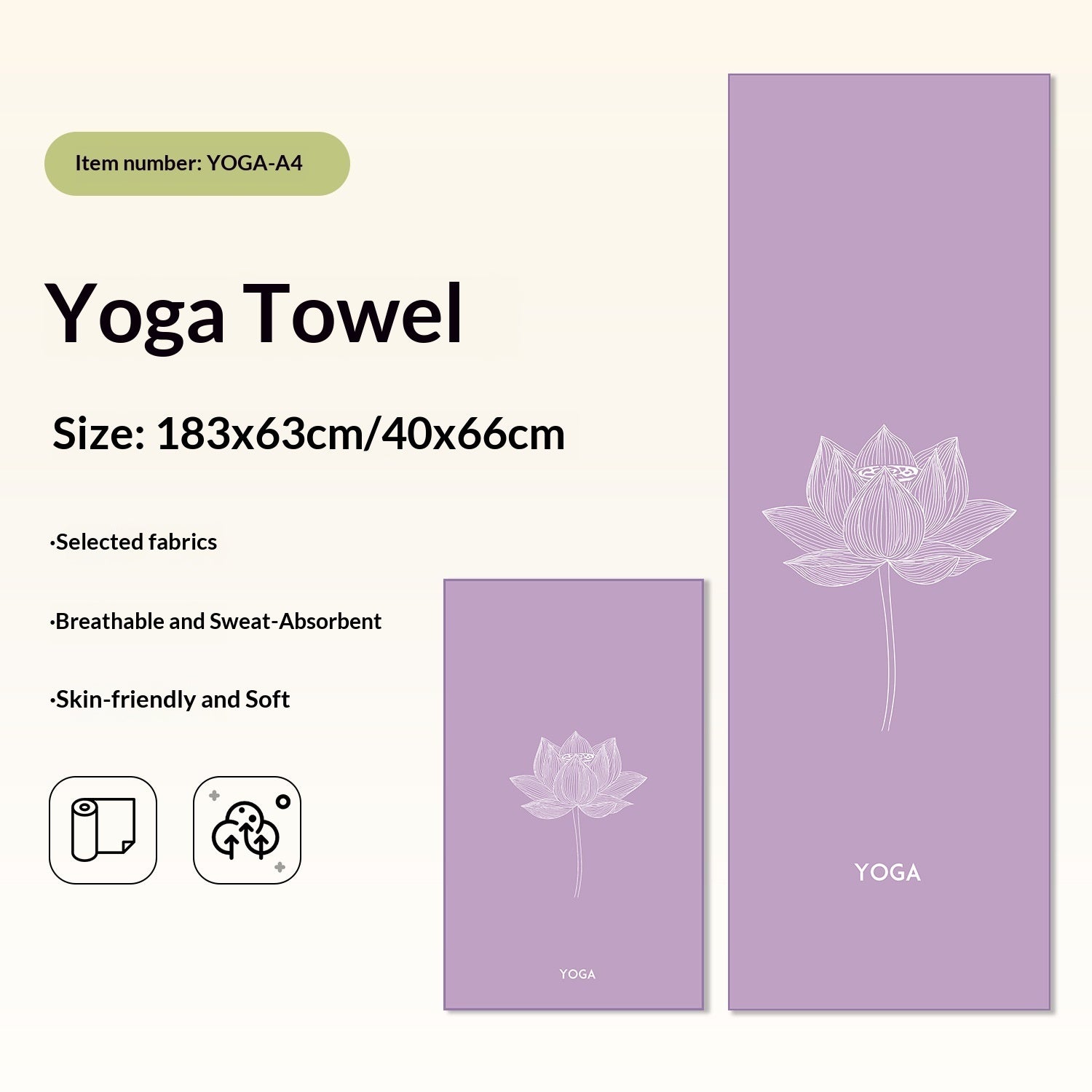 Non-Slip Yoga Towels with Print