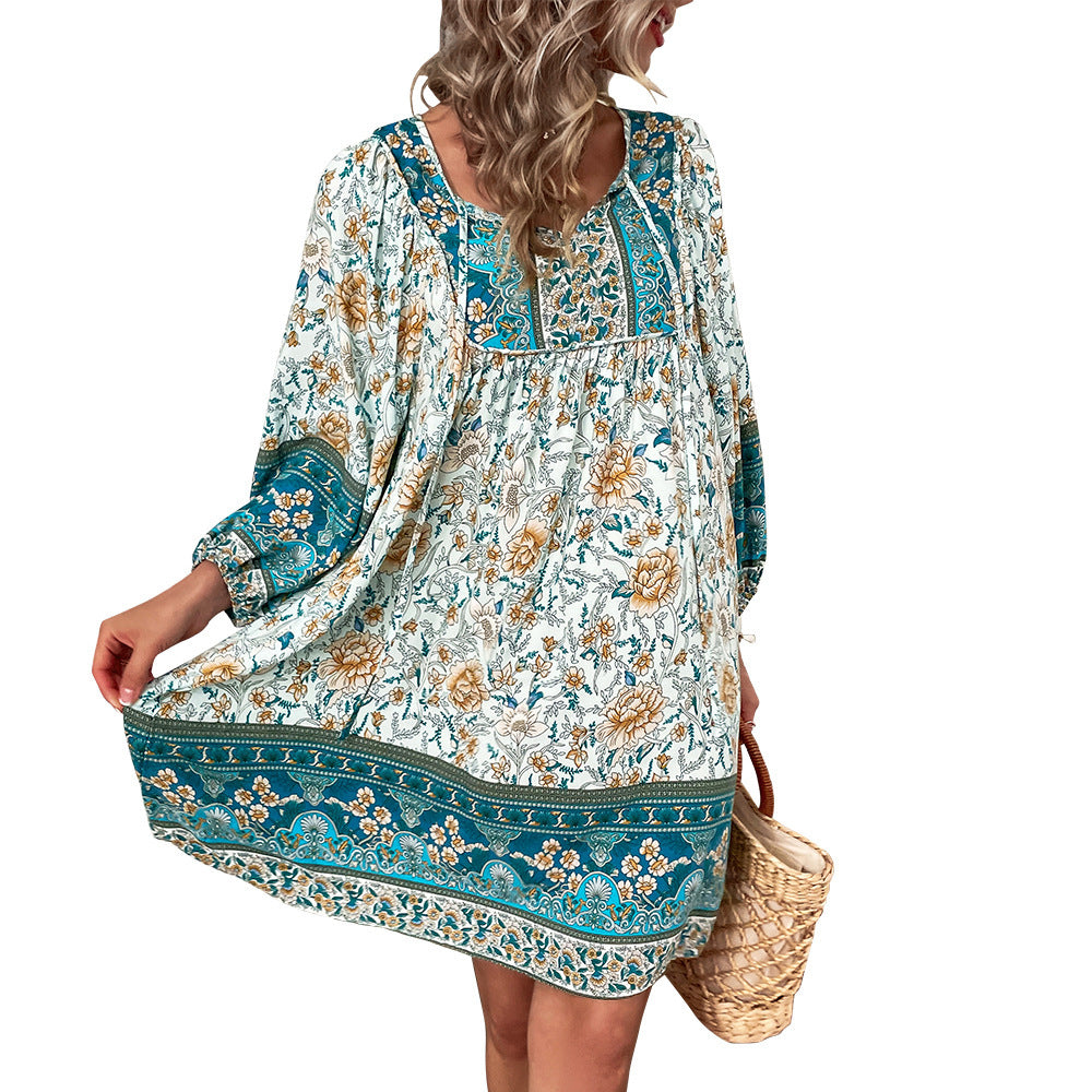 Multicolor Boho Tunic Dress