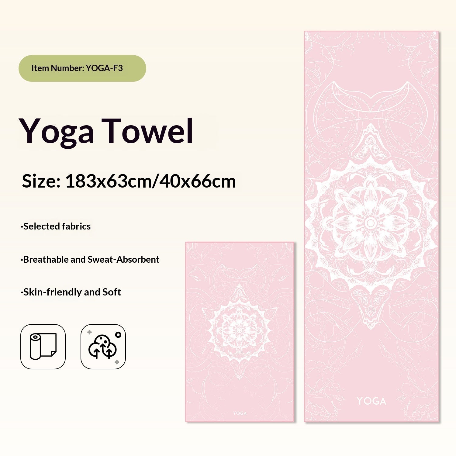 Non-Slip Yoga Towels with Print