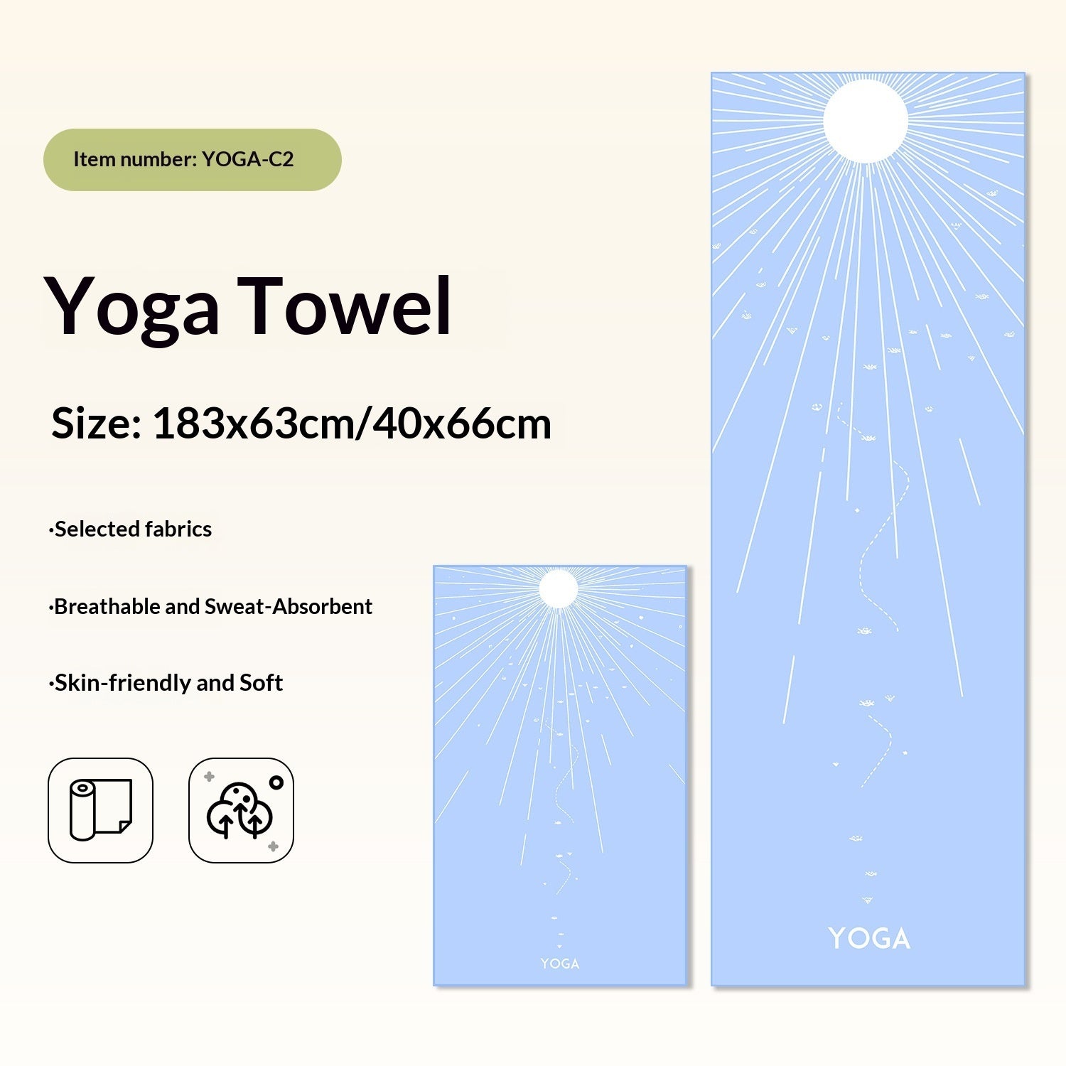 Non-Slip Yoga Towels with Print