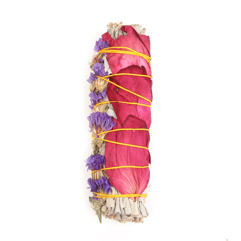 Colorful White Sage and Flower Smudge Sticks