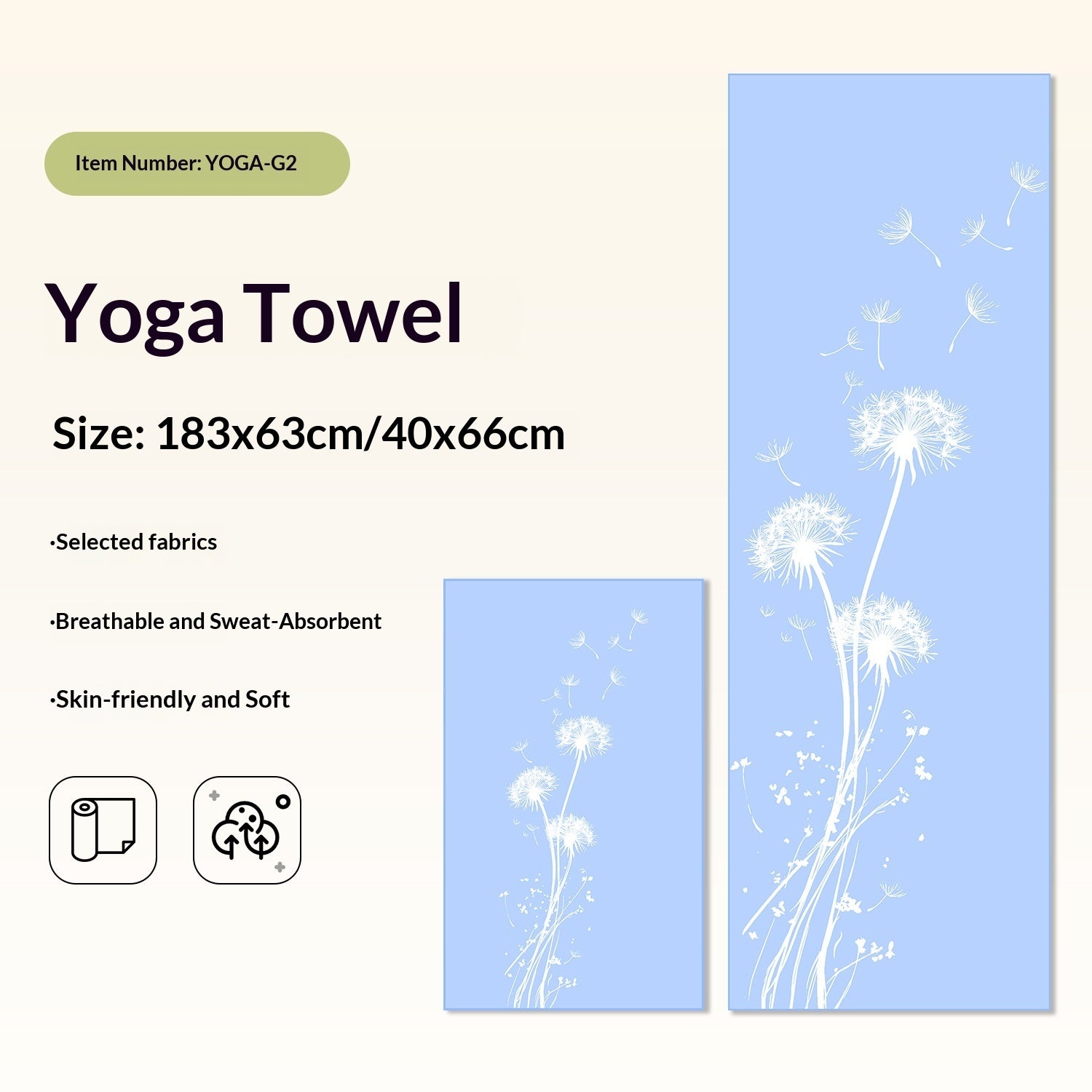 Non-Slip Yoga Towels with Print