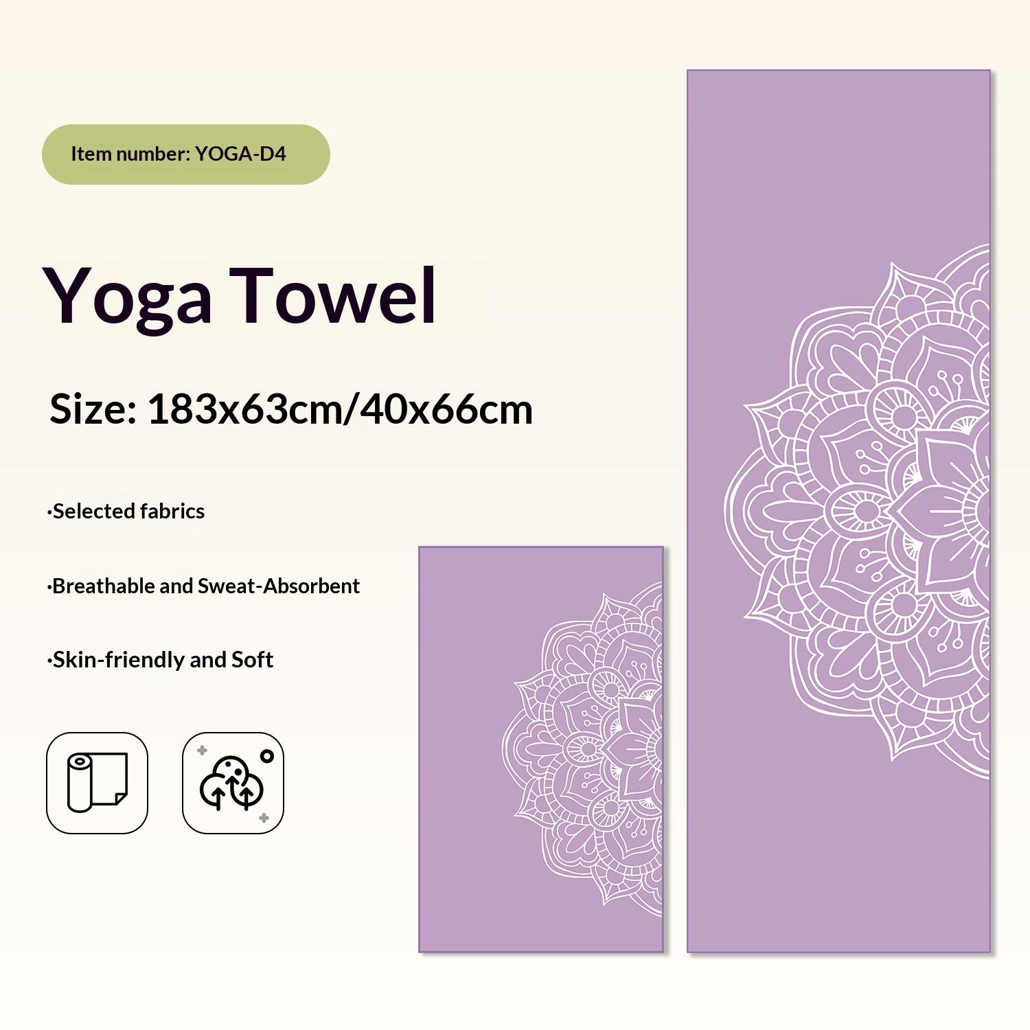 Non-Slip Yoga Towels with Print