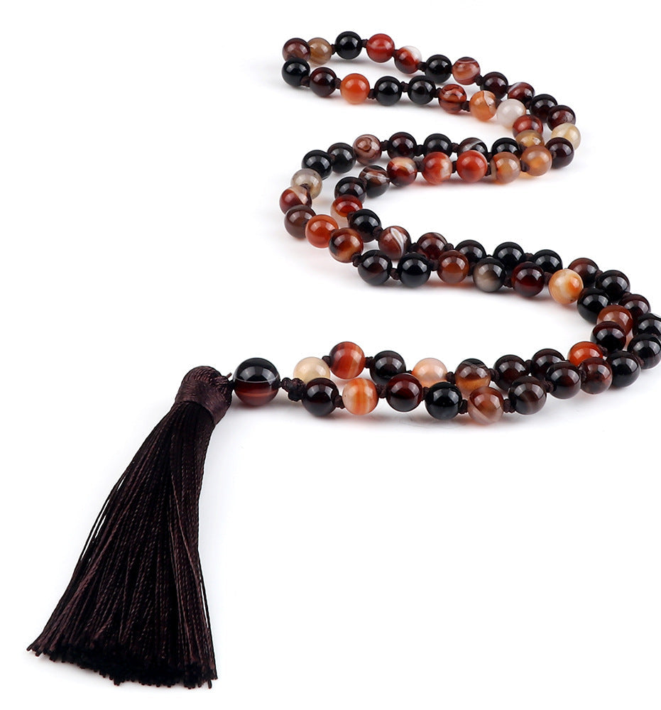 Bright Colored Mala Beads with Tassel 6mm