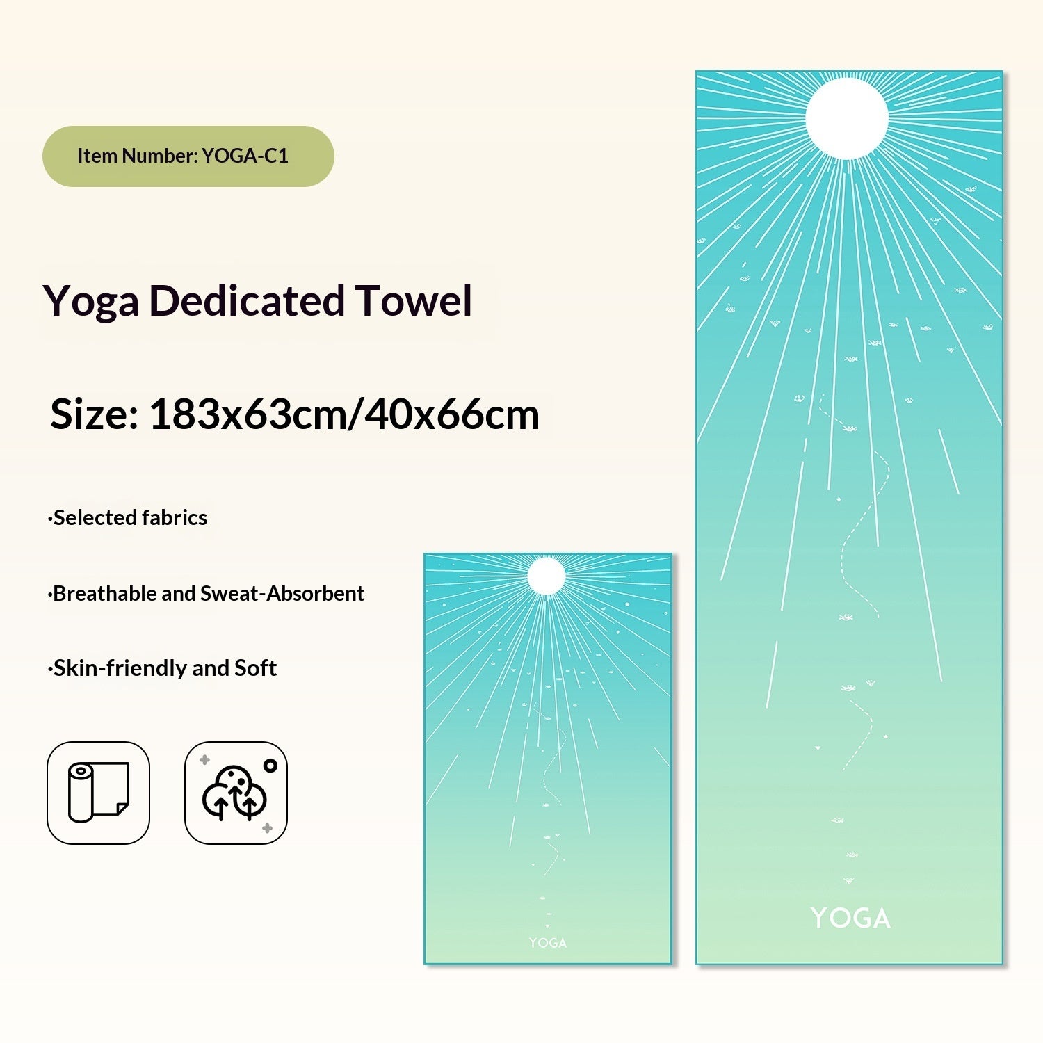 Non-Slip Yoga Towels with Print