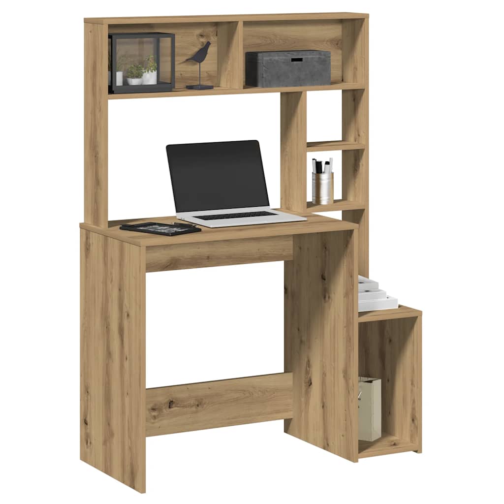 Boho Computer Desk with Multiple Shelves