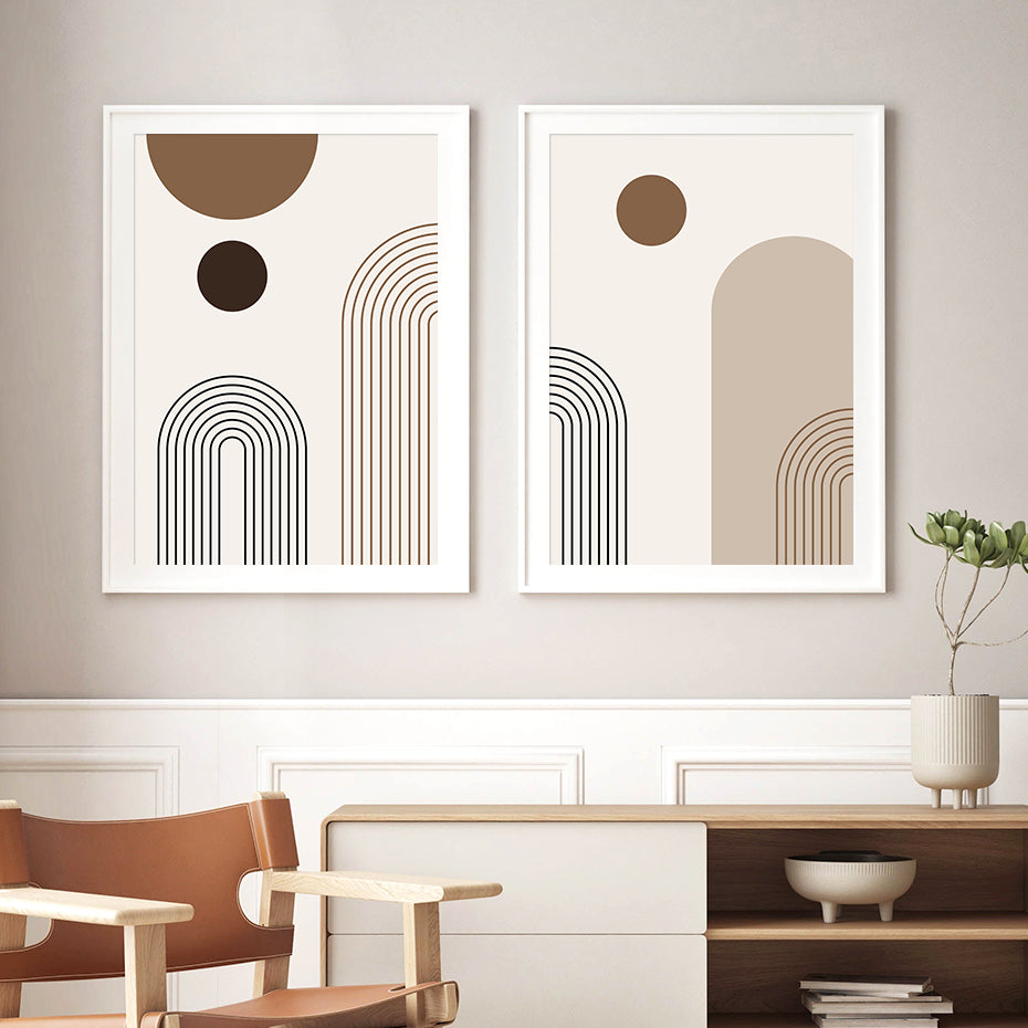 Abstract Geometric Bohemian Canvas Prints Set