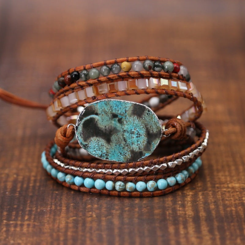 Beaded Cord Multi Layered Bracelet for Women
