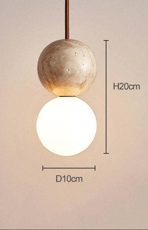 Bedside Hanging Wire Pendant Lights - Marble and Concrete Style