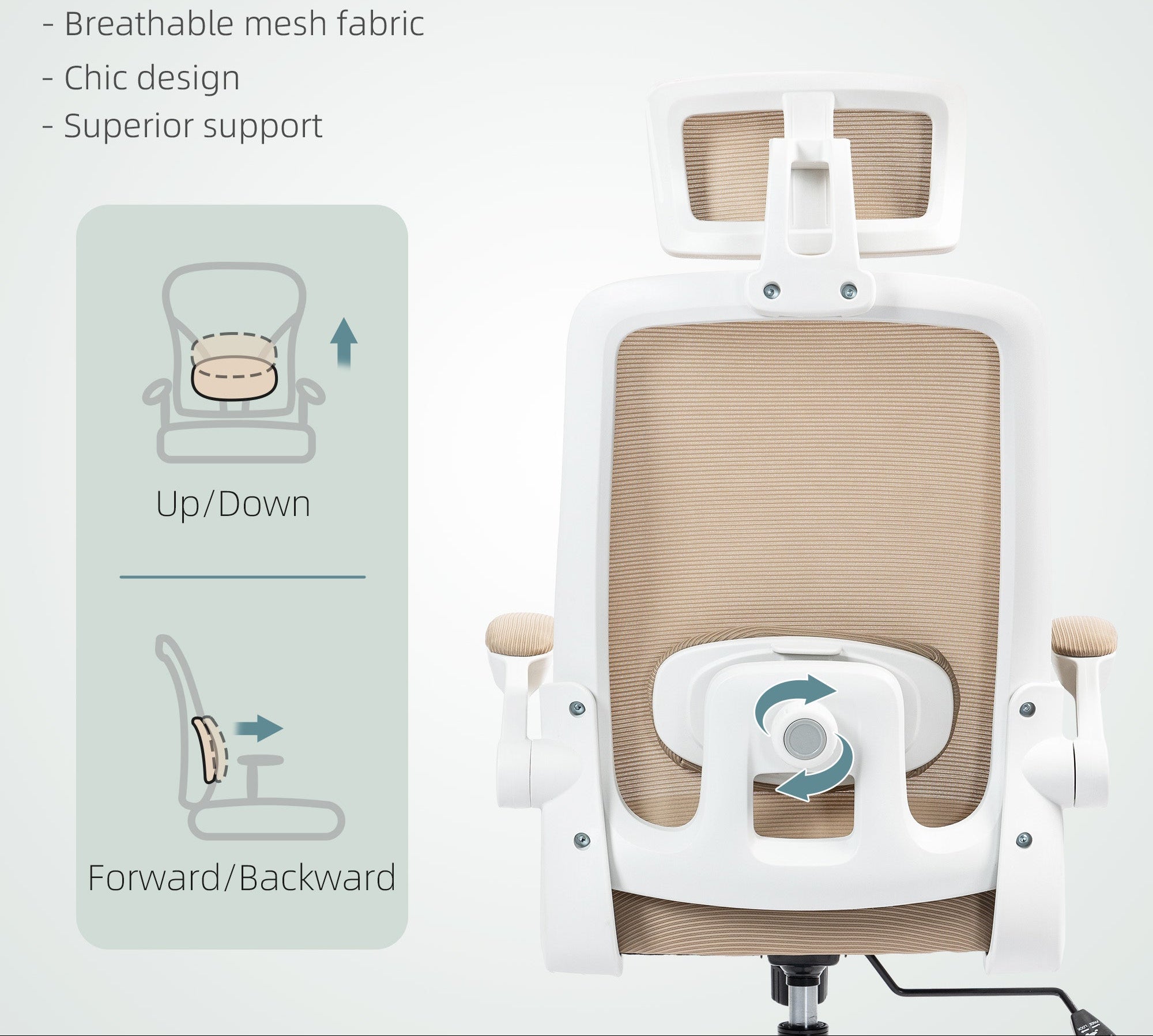 Beige Bohemian Desk Chair