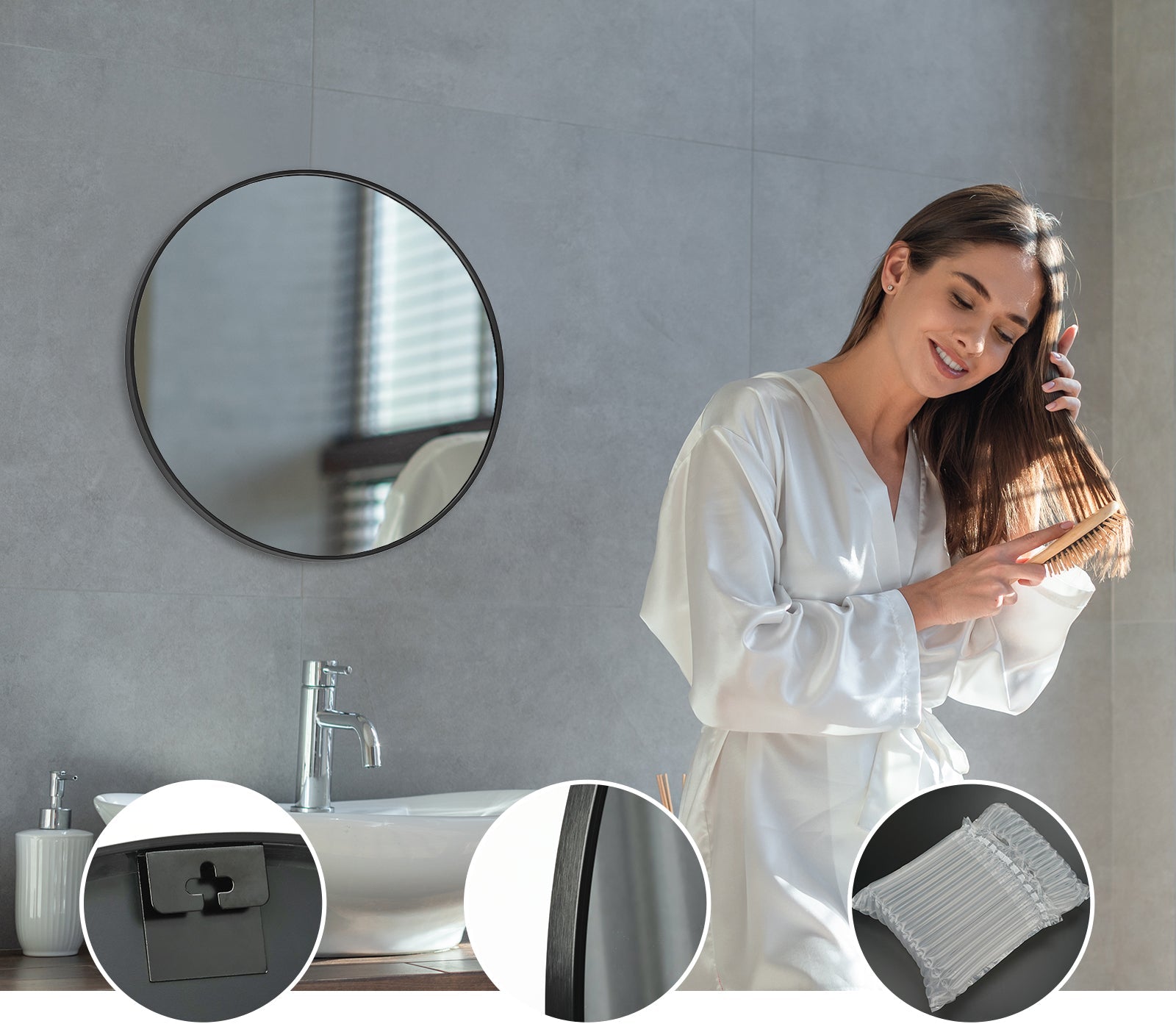 Black Minimalist Mirror black