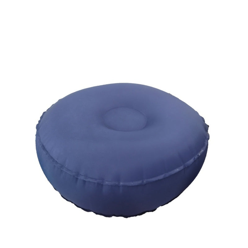 Blue inflatable cushion on a white background