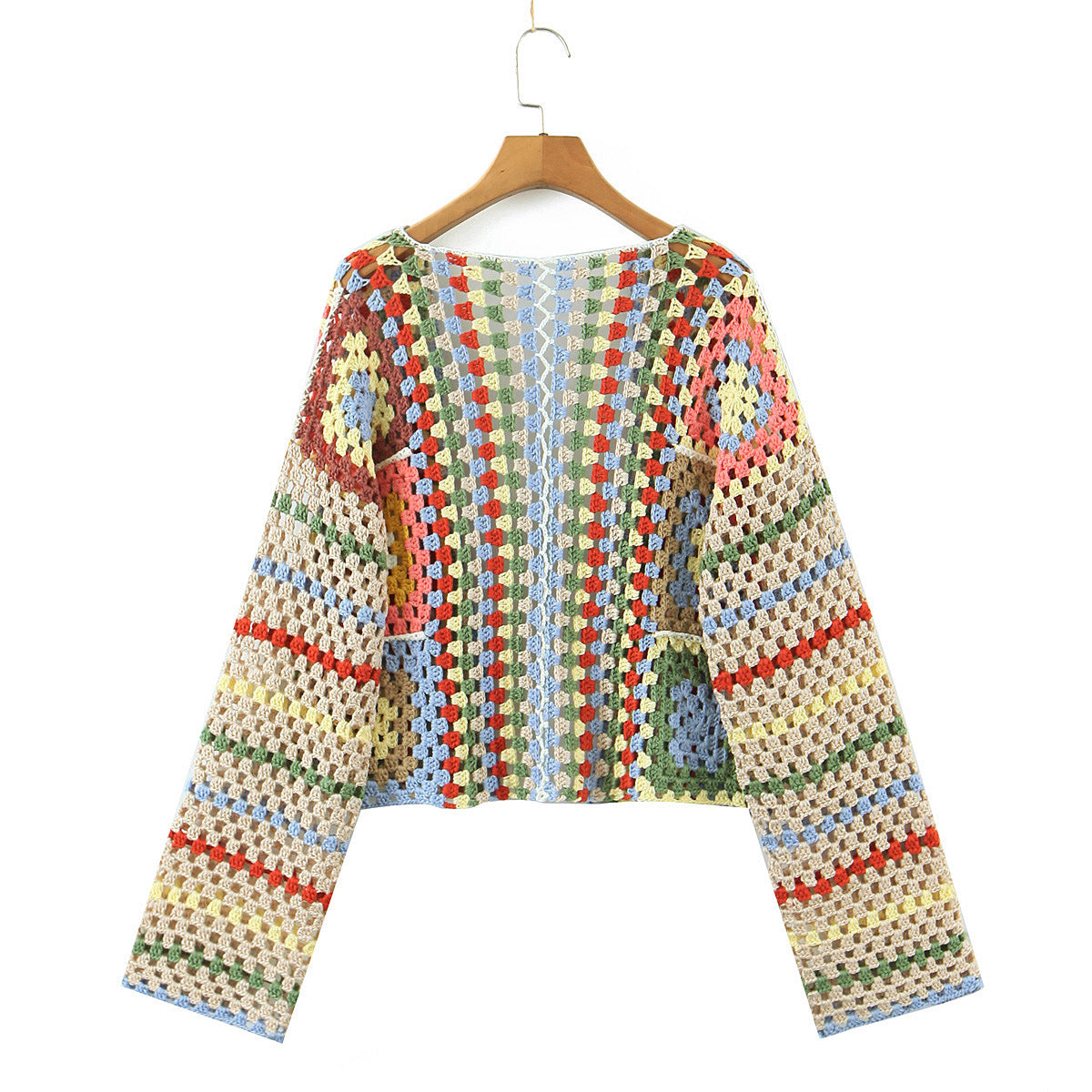 Bohemian Crochet Rainbow Cardigan