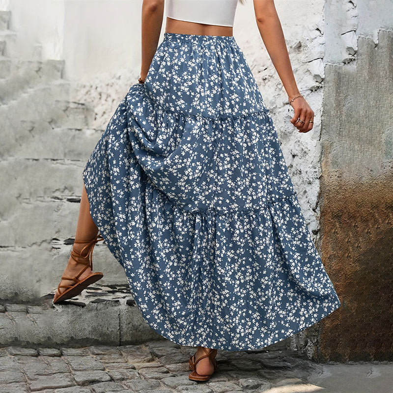 Bohemian Floral A-Line Maxi Skirt