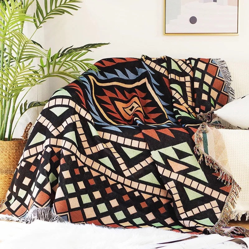Bohemian Geometric Double Side Blanket