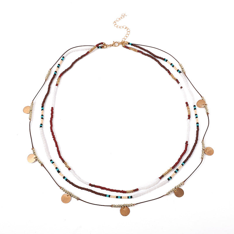 Bohemian Golden Beaded Multi Layer Necklace