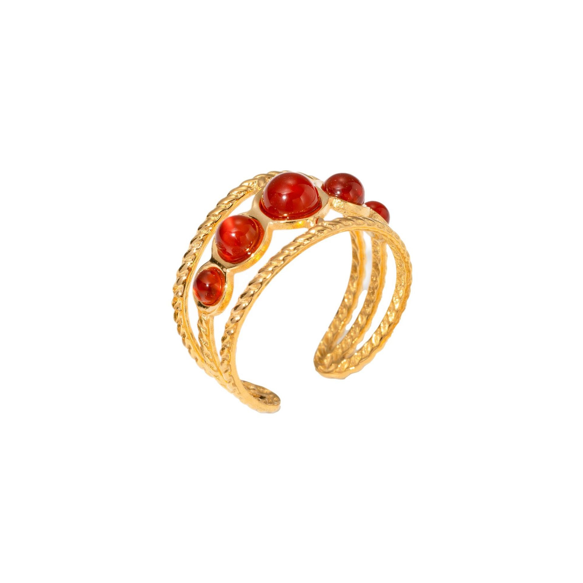 Bohemian Gold Red Stone Ring