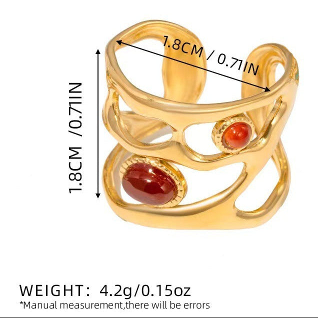 Bohemian Gold Red Stone Ring