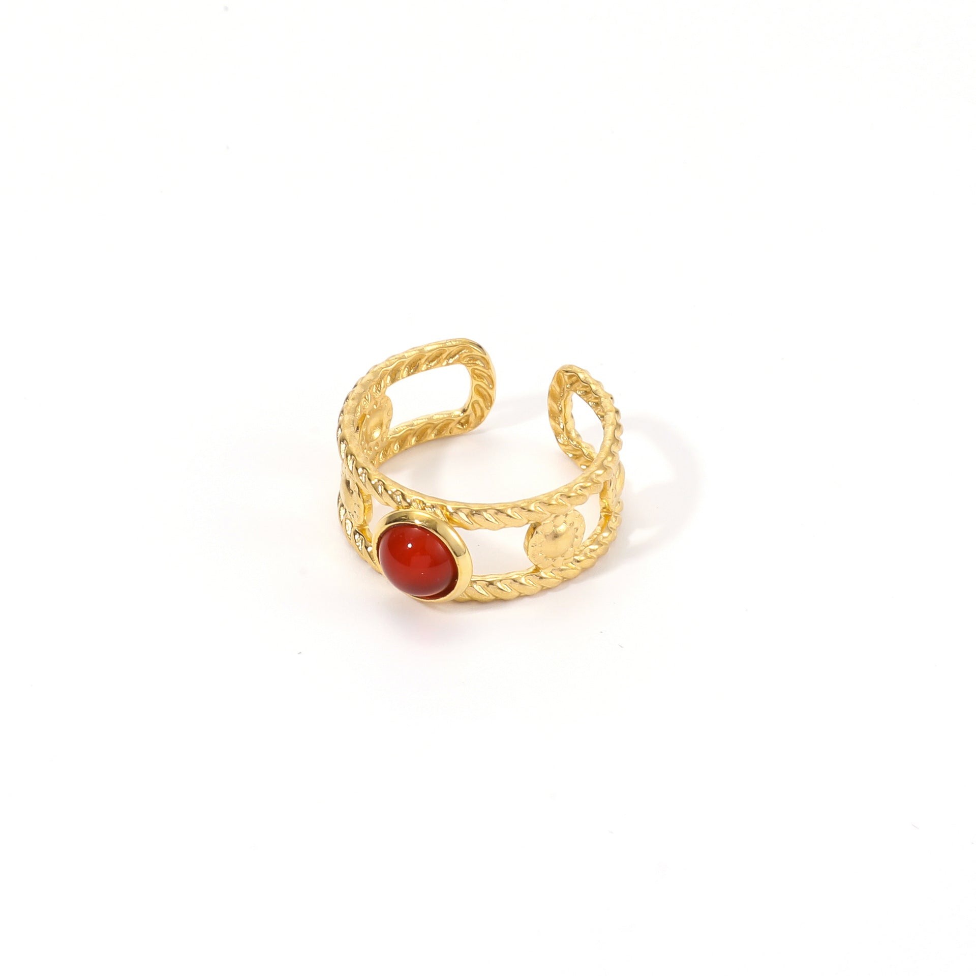 Bohemian Gold Red Stone Ring