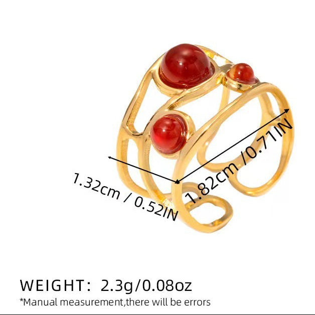 Bohemian Gold Red Stone Ring