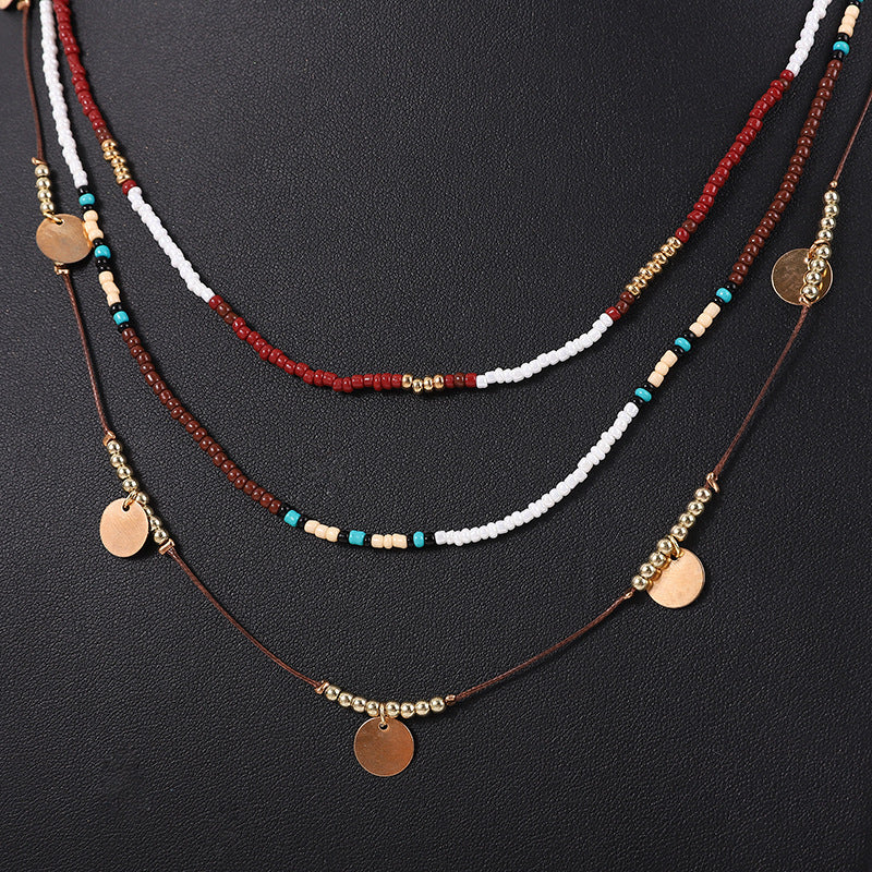Bohemian Golden Beaded Multi Layer Necklace