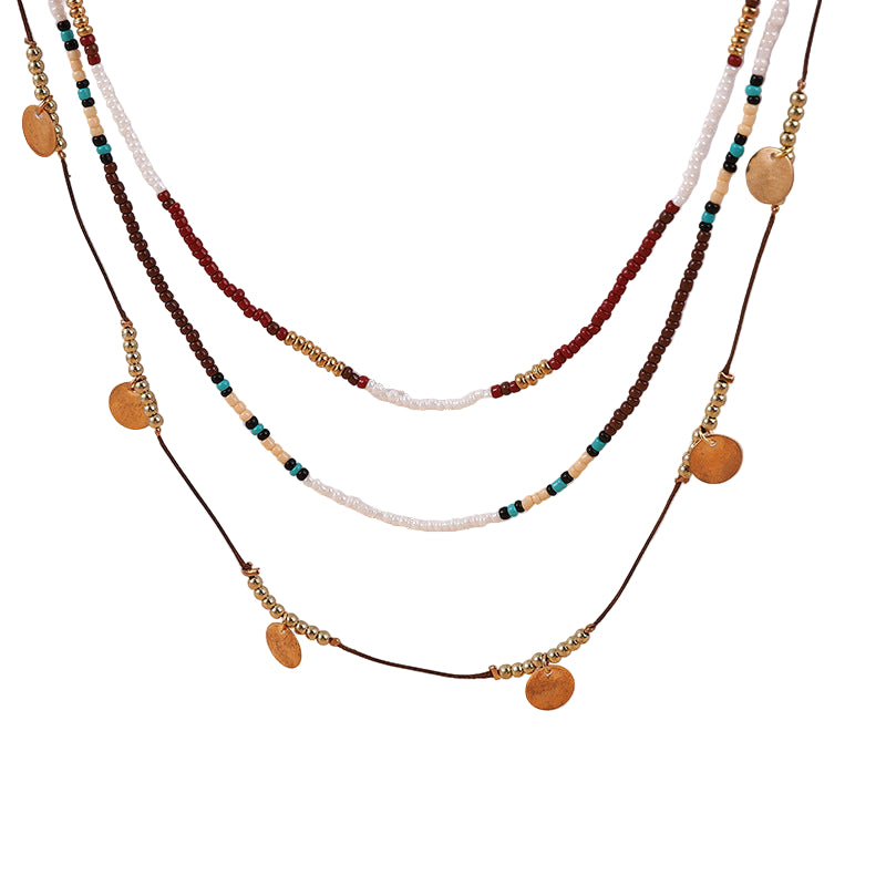 Bohemian Golden Beaded Multi Layer Necklace