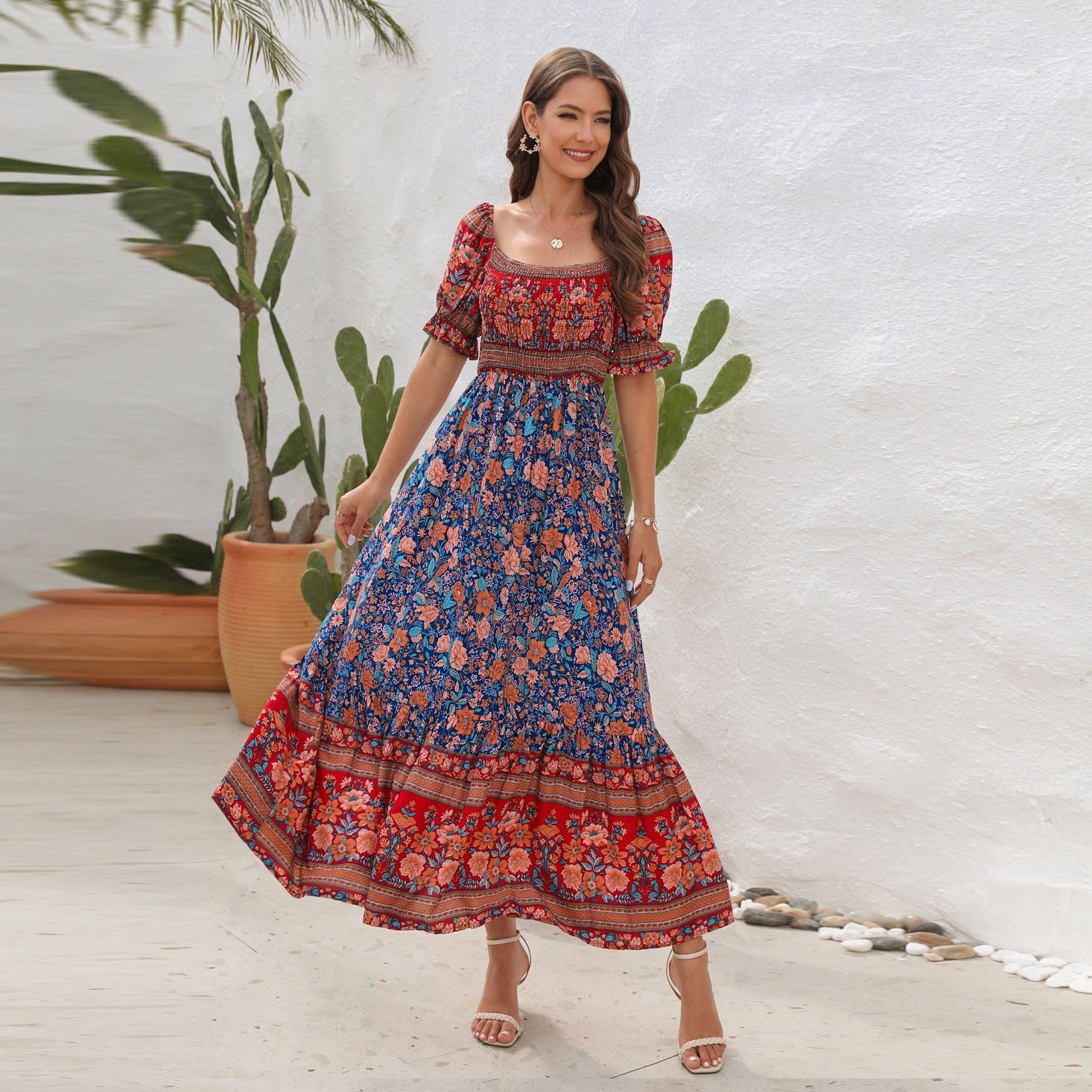 Bohemian Off-Shoulder Beach Dress
