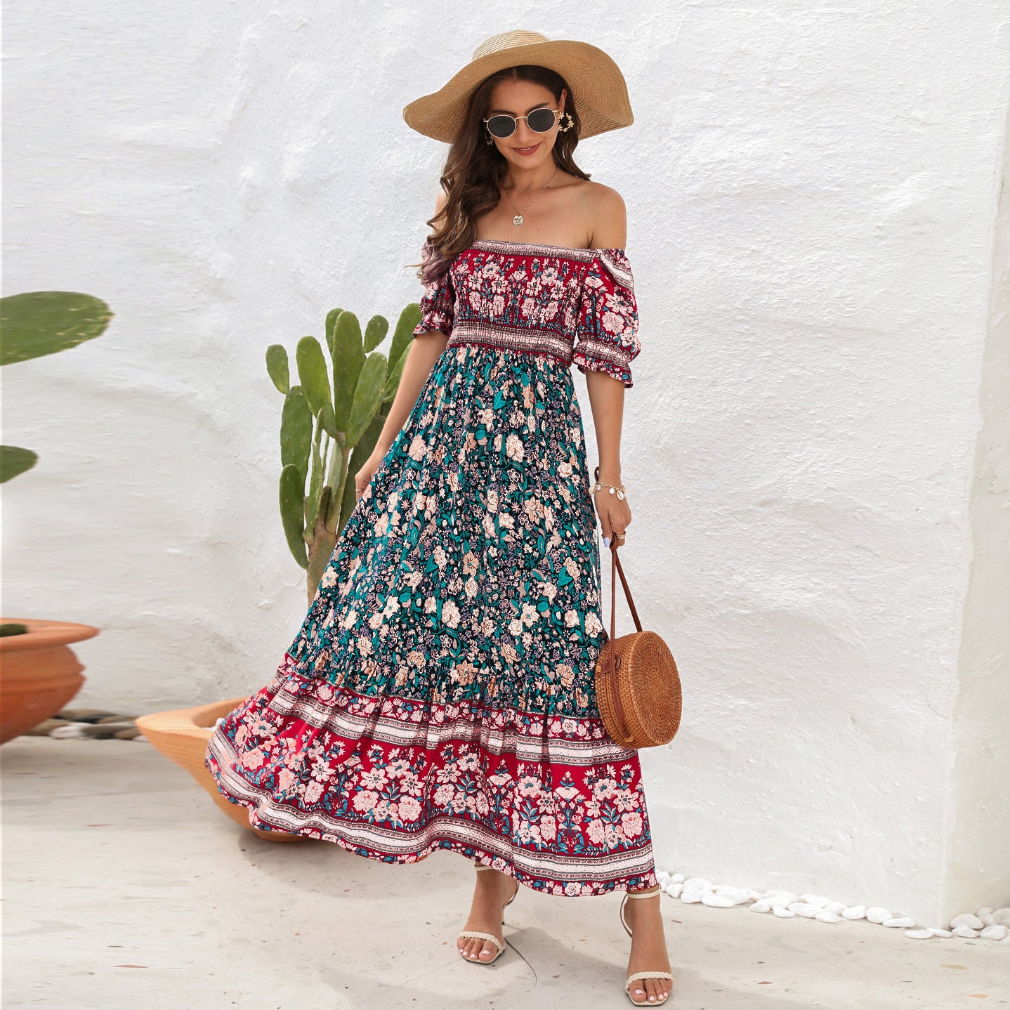 Bohemian Off-Shoulder Dress