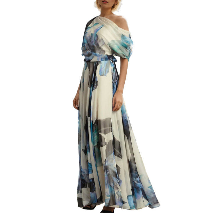 Bohemian leaf Printed Mother of the Groom or Bride Dress