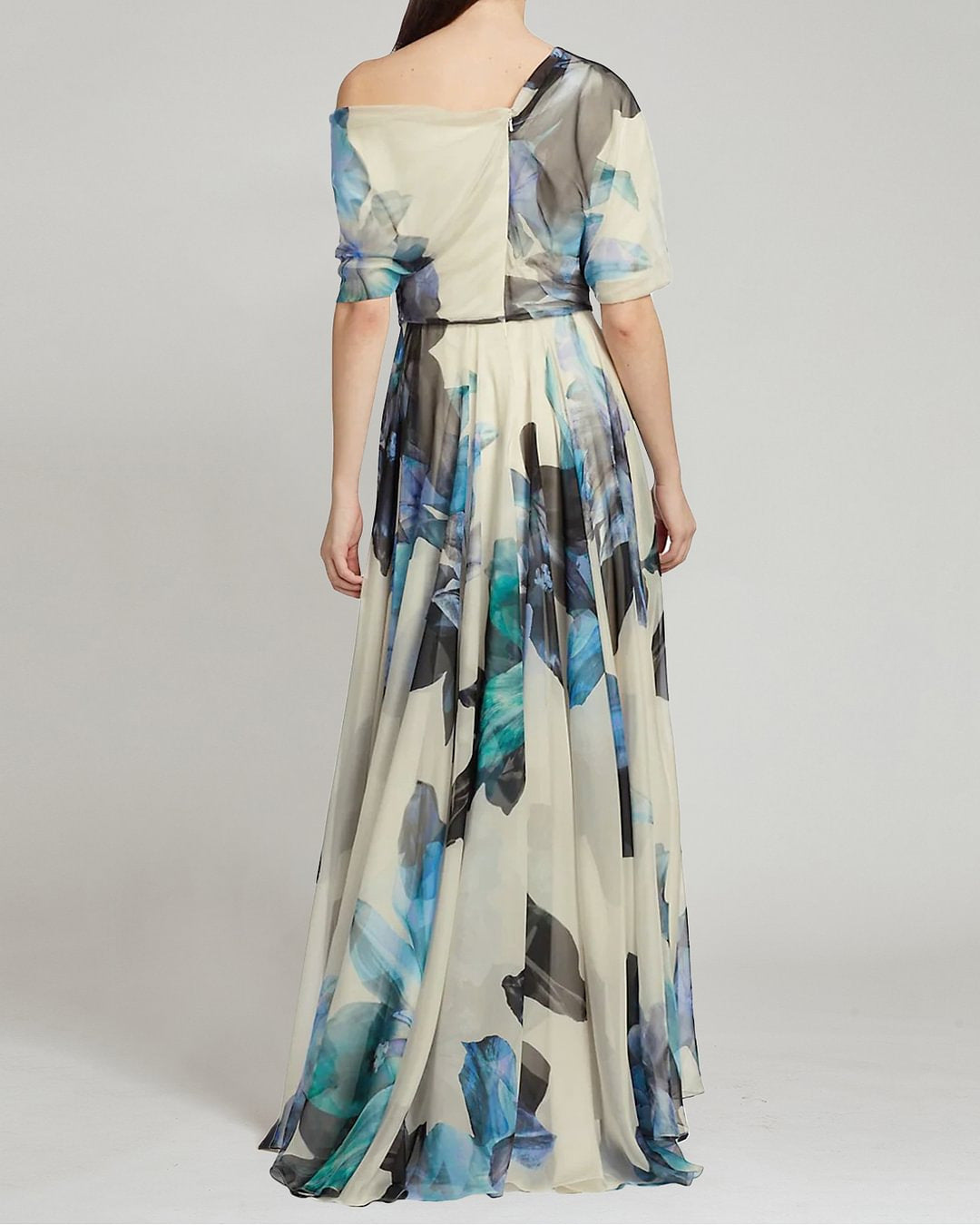 blue Bohemian Printed Mother of the Groom or Bride Dress