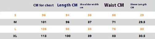 Dress with size chart and care label information on a white background