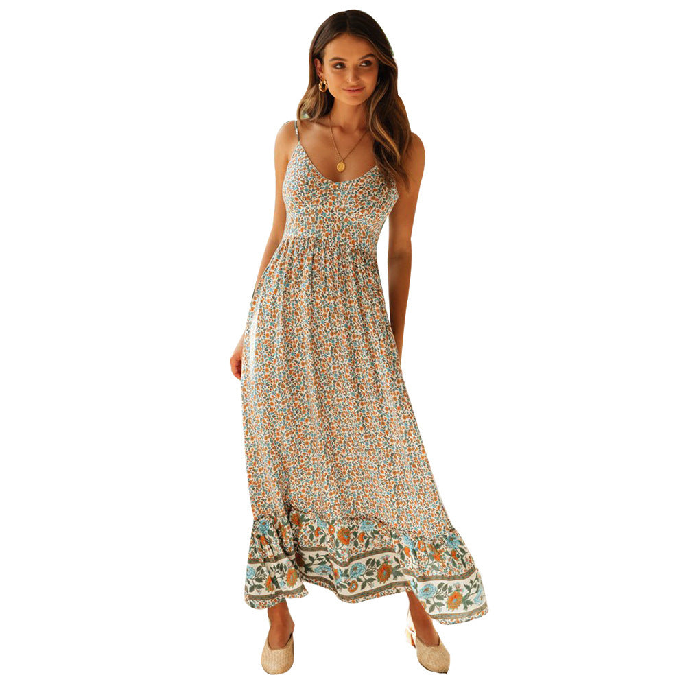 Bohemian Spaghetti Strap Dress