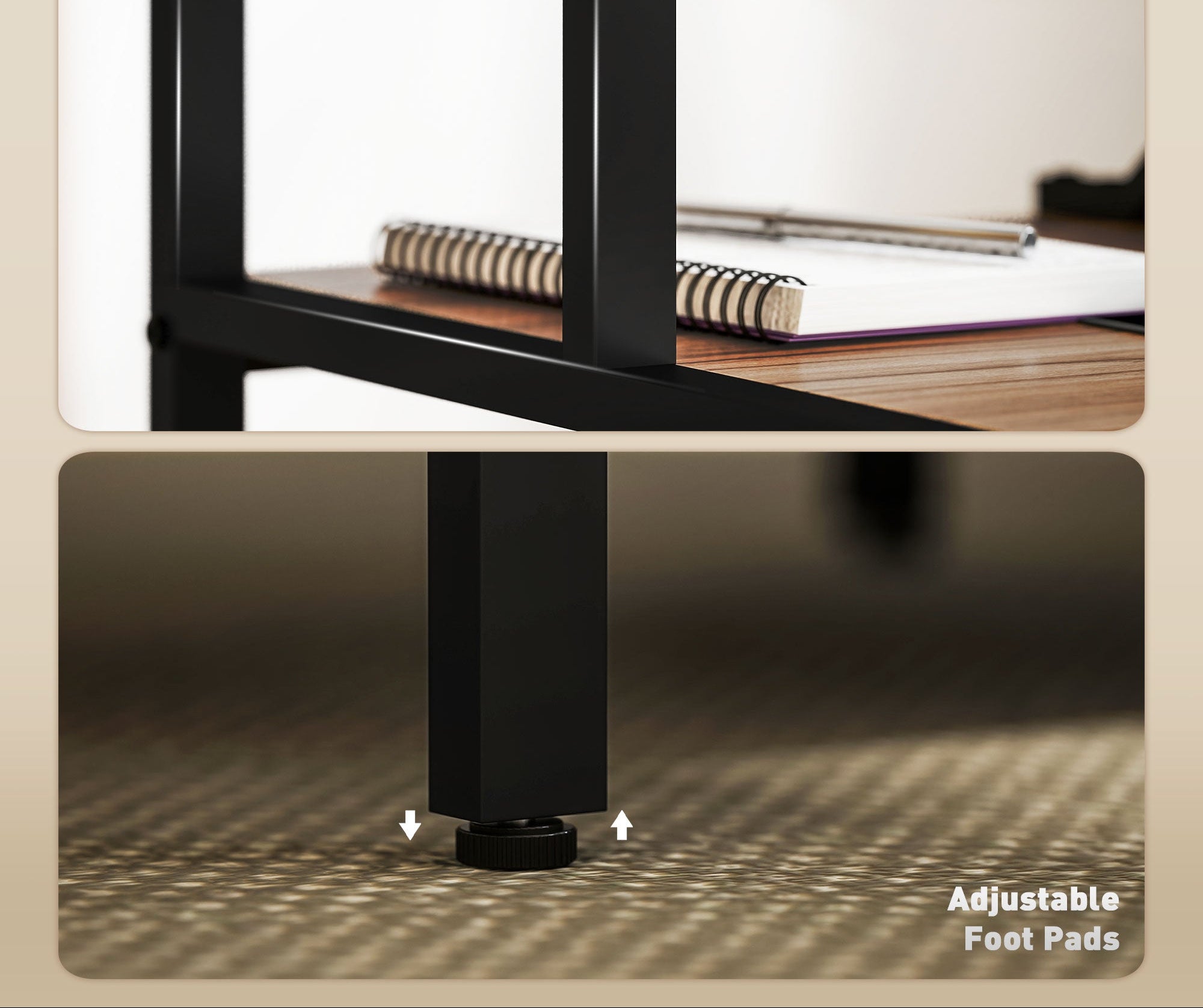 Boho Style Computer Desk with Computer Stand