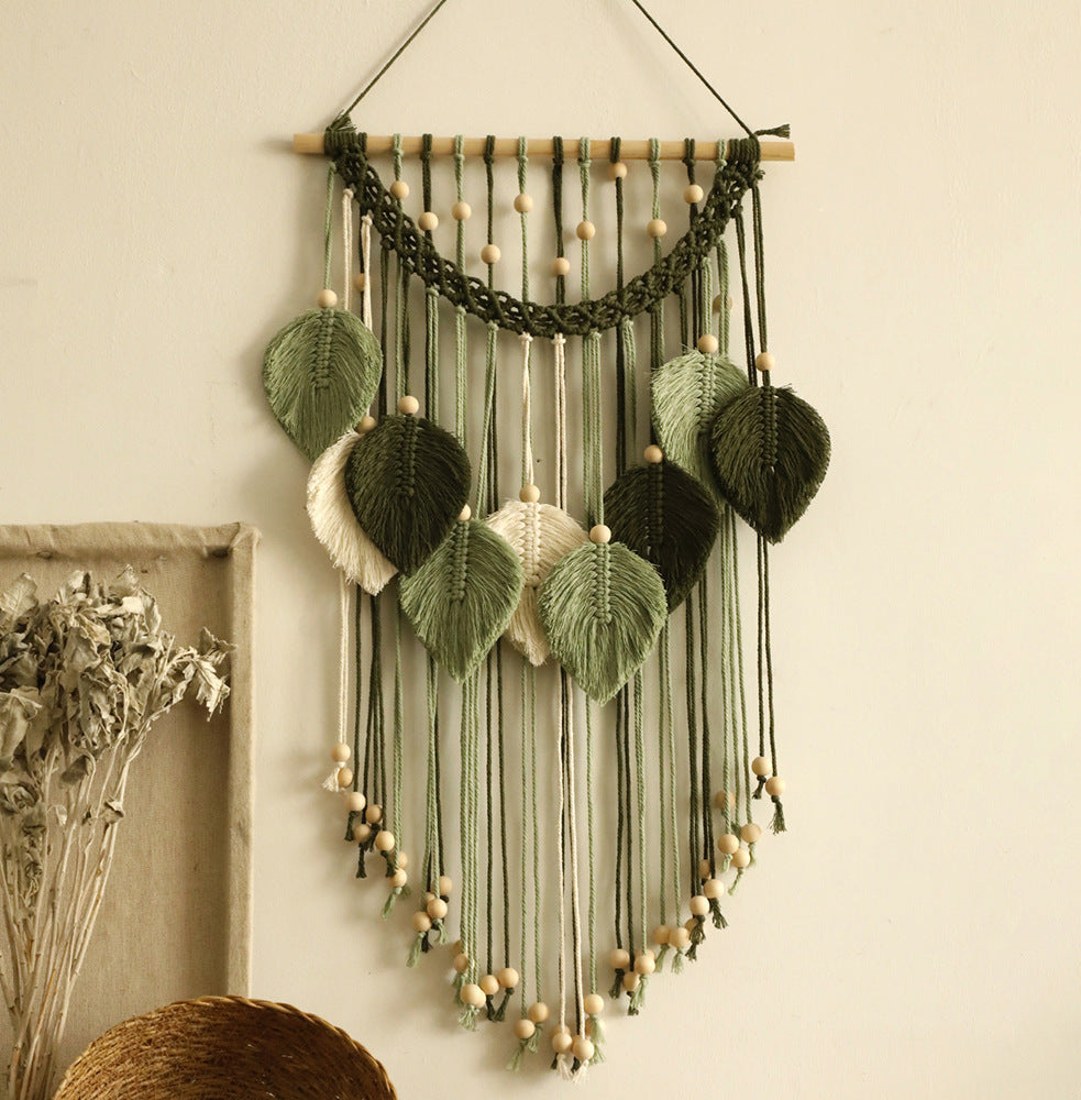 Boho Beaded Fringe Macrame Hanging