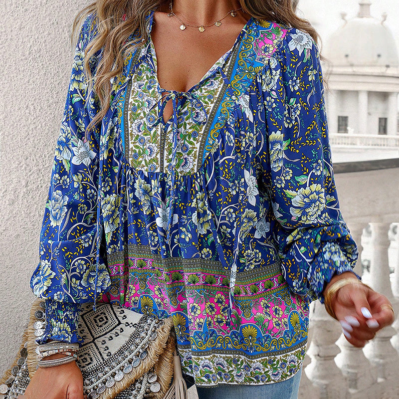 Boho Blouse for Spring blue