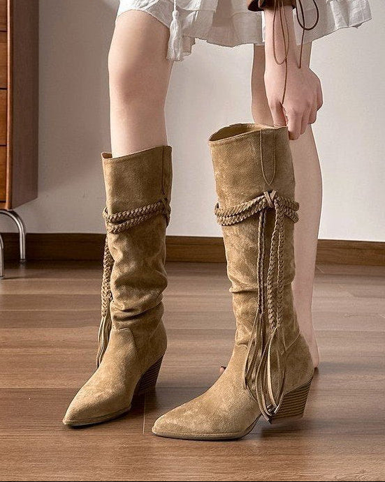 Boho Boots with Chunky Heel for Women