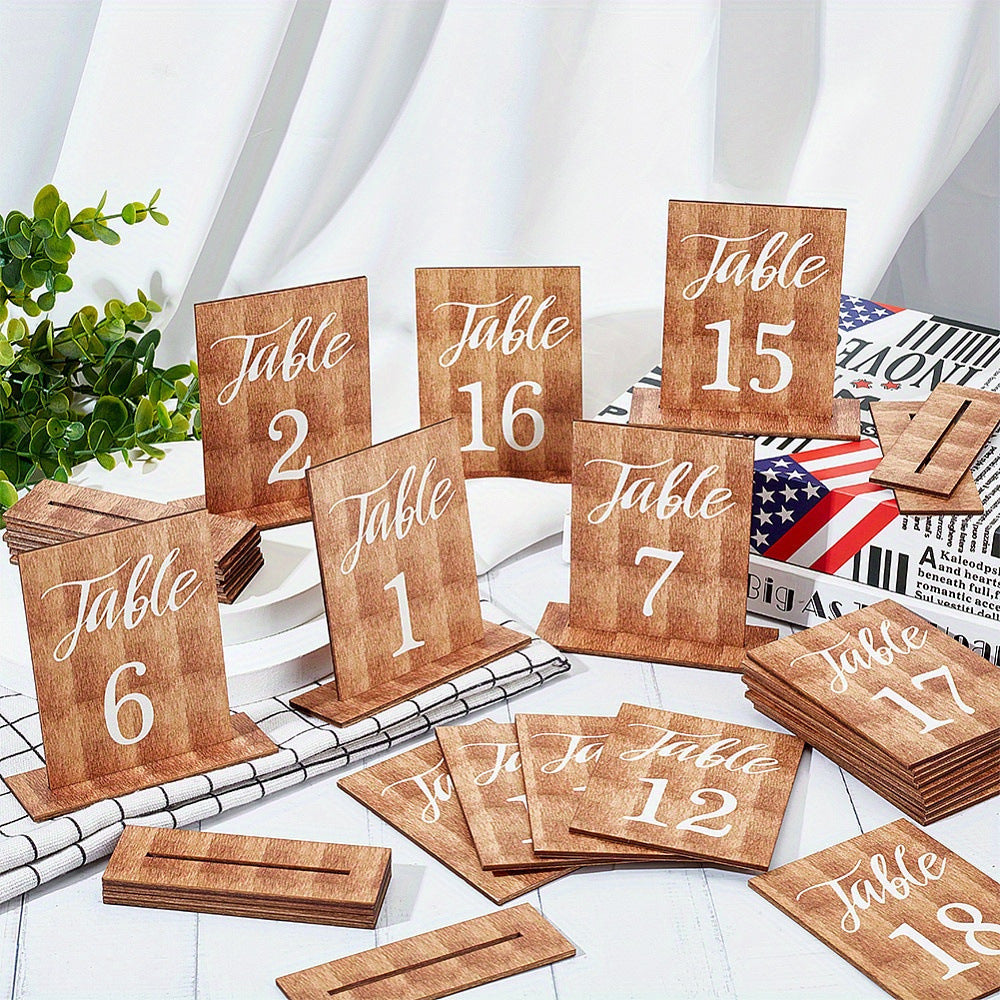 Brown Wooden Table Numbers 1 to 20