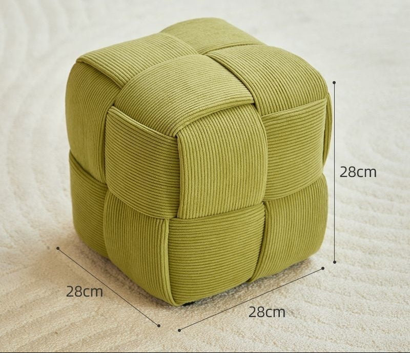 green Boho Chic Ottoman Cube