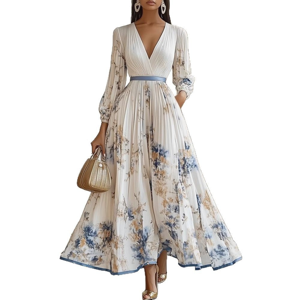 Boho Chic Wedding Guest Dress with Long Sleeves