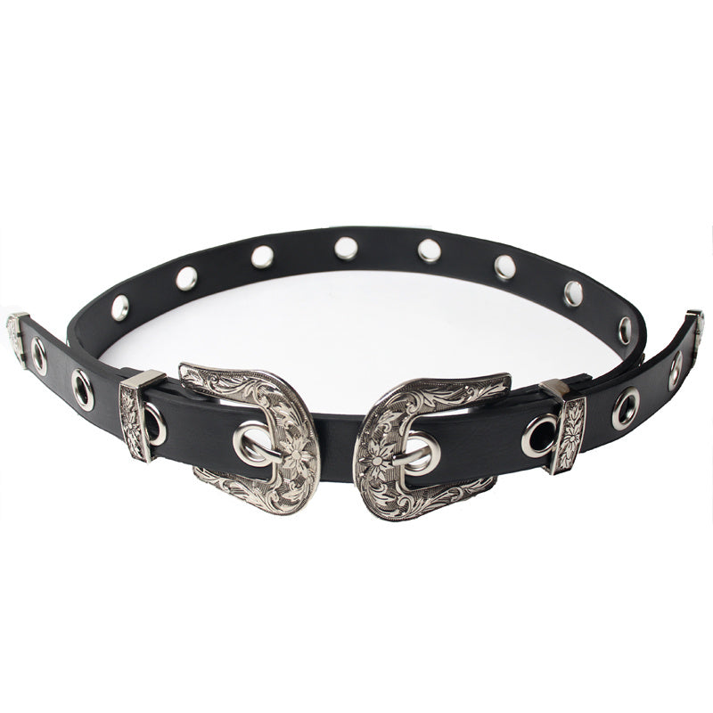 Boho Double Buckle Belt for Women