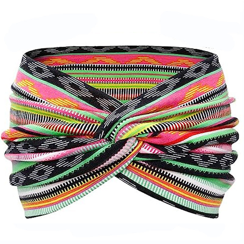 Colorful headband with a knot on a white background